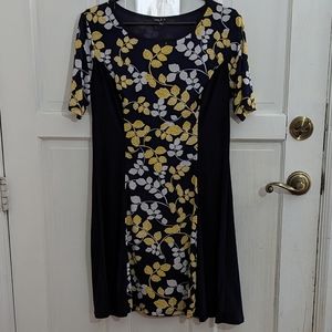 Sami & Jo Navy Blue Vine Print Shift Dress